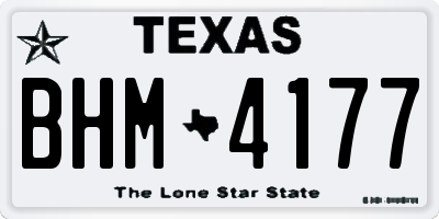 TX license plate BHM4177