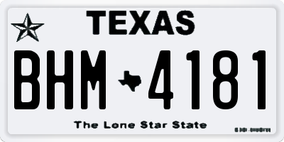 TX license plate BHM4181