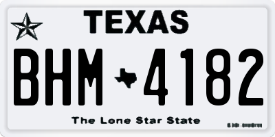 TX license plate BHM4182