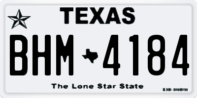 TX license plate BHM4184