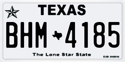 TX license plate BHM4185