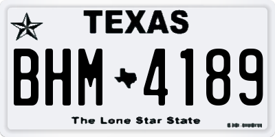 TX license plate BHM4189