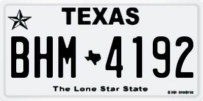 TX license plate BHM4192