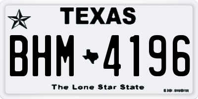 TX license plate BHM4196