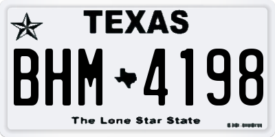 TX license plate BHM4198