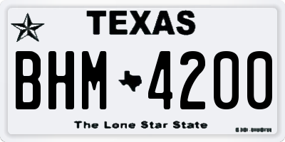 TX license plate BHM4200