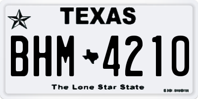 TX license plate BHM4210