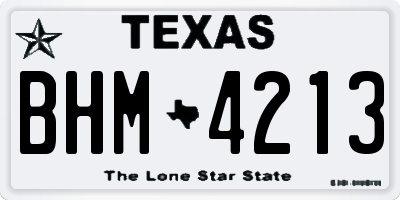 TX license plate BHM4213