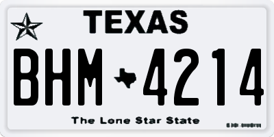 TX license plate BHM4214