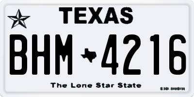 TX license plate BHM4216