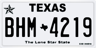 TX license plate BHM4219