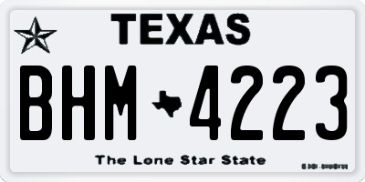 TX license plate BHM4223