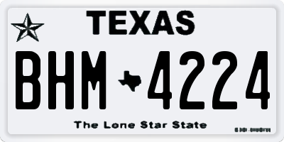 TX license plate BHM4224