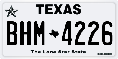 TX license plate BHM4226