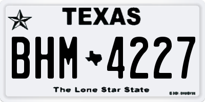 TX license plate BHM4227