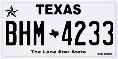 TX license plate BHM4233