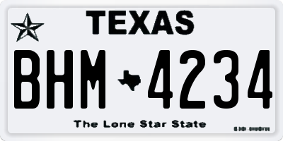 TX license plate BHM4234