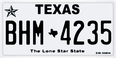 TX license plate BHM4235