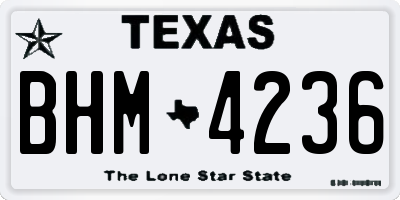 TX license plate BHM4236