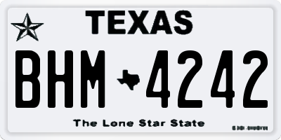 TX license plate BHM4242