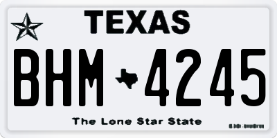 TX license plate BHM4245