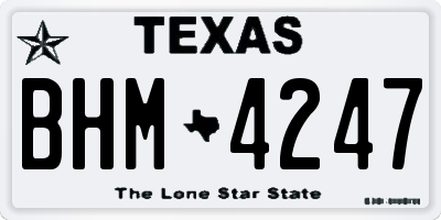 TX license plate BHM4247