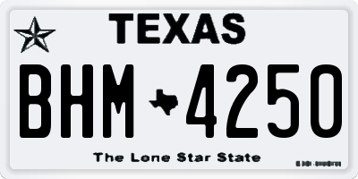 TX license plate BHM4250