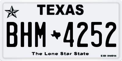 TX license plate BHM4252