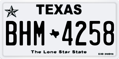 TX license plate BHM4258