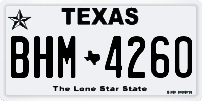 TX license plate BHM4260
