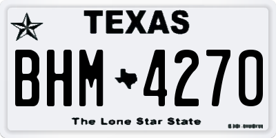 TX license plate BHM4270