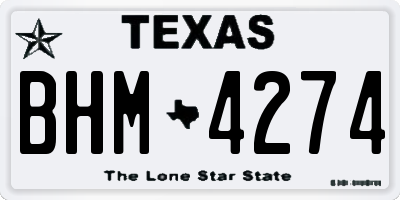 TX license plate BHM4274