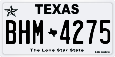 TX license plate BHM4275