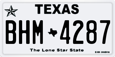 TX license plate BHM4287