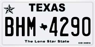 TX license plate BHM4290