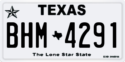 TX license plate BHM4291