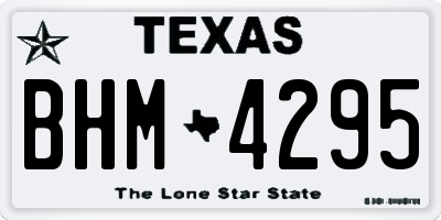 TX license plate BHM4295