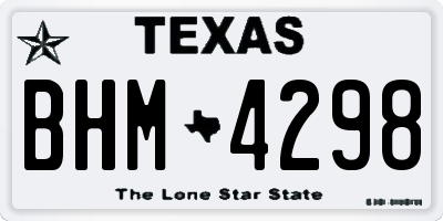 TX license plate BHM4298