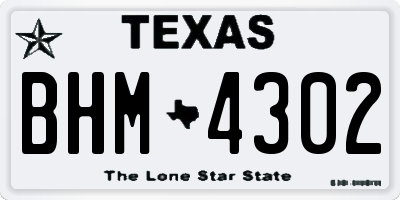 TX license plate BHM4302