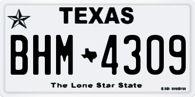 TX license plate BHM4309