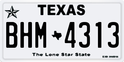 TX license plate BHM4313