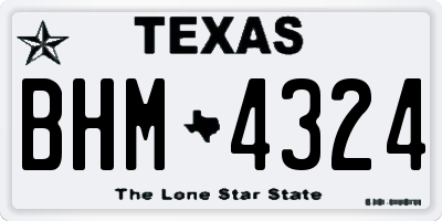 TX license plate BHM4324