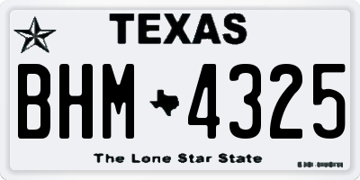 TX license plate BHM4325