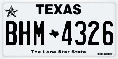 TX license plate BHM4326