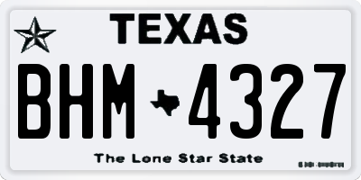 TX license plate BHM4327