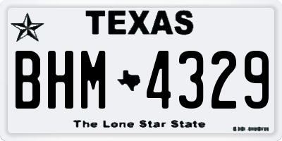 TX license plate BHM4329