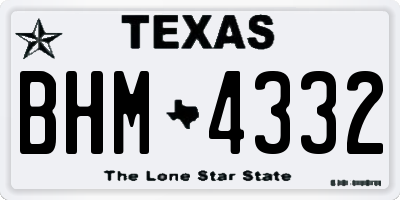 TX license plate BHM4332