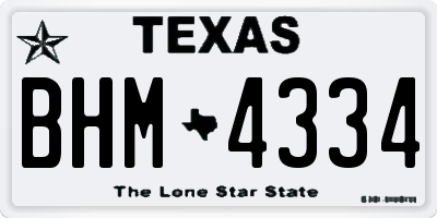 TX license plate BHM4334