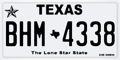 TX license plate BHM4338