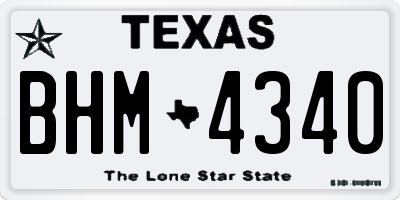 TX license plate BHM4340